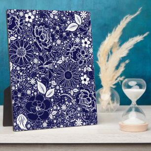 Botanische Schönheit Blau Fotoplatte