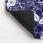 Botanische Schönheit Blau Mousepad (Ecke)