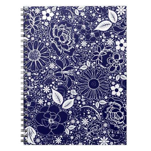 Botanische Schönheit Blau Notizblock (Vorderseite)