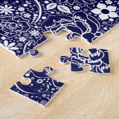 Botanische Schönheit Blau Puzzle (Seite)