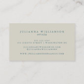 Botanische Schönheit Flora Natur Branding DANK Visitenkarte (Rückseite)