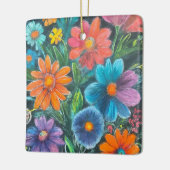 Botanische Schönheit: Kunstvoll gestaltete Blumend Keramikornament (Links)