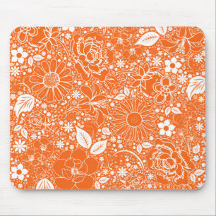 Botanische Schönheit Orange Mousepad