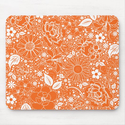 Botanische Schönheit Orange Mousepad (Vorne)