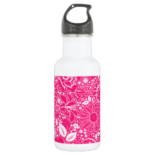 Botanische Schönheiten heißen Rosa Edelstahlflasche