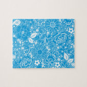 Botanische Schönheiten helles blaues Puzzle (Horizontal)