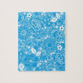 Botanische Schönheiten helles blaues Puzzle (Vertikal)