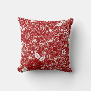 Botanische Schönheiten RED THROW PILLOW Kissen