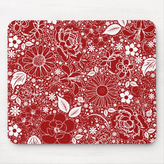 Botanische Schönheiten Rote Maus Pad Mousepad (Vorne)