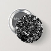 Botanische Schönheiten Schwarz-Weiß Button (Vorne & Hinten)