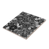 Botanische Schönheiten Schwarz-Weiß Fliese (Seite)