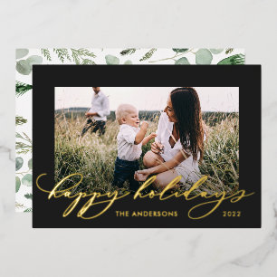 Botanische Schrift "Christmas black 1 Foto" Folien Feiertagskarte