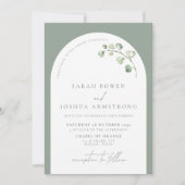 Botanische Schrift Hochzeit im Grünen Botanischen Einladung (Vorderseite)