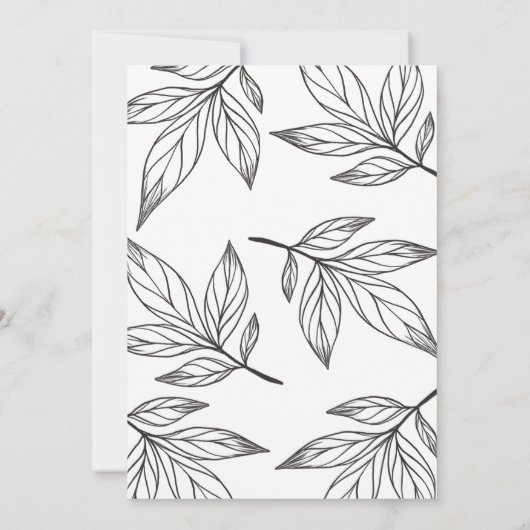 Botanische Schrift mit Foto- und Friedensstipograf Einladung (Rückseite)