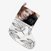 Botanische Schrift mit Foto und Name Schwarz Großer Weihnachtsstrumpf (Vorderansicht (hängend))