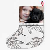 Botanische Schrift mit Foto und Name Schwarz Großer Weihnachtsstrumpf (Rückseite)