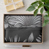 Botanische Schwarz-weiße Linie Zeichnend große Seidenpapier (Geschenk)