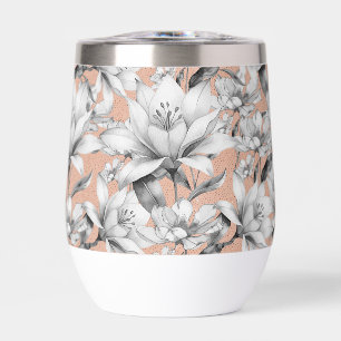 Botanische Schwarz-weiße Rose Gold Glitzer Blume