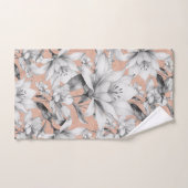 Botanische Schwarz-weiße Rose Gold Glitzer Blume Badhandtuch Set (Handtuch)