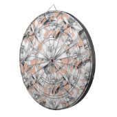 Botanische Schwarz-weiße Rose Gold Glitzer Blume Dartscheibe (Vorderseite rechts)