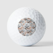 Botanische Schwarz-weiße Rose Gold Glitzer Blume Golfball (Vorderseite)