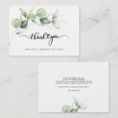 Botanische Script Typografy Wedding Vielen Dank Mitteilungskarte (Vorne/Hinten)