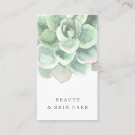 Botanische Seite Grünes Wasser Farbe Sukkulent Ver Visitenkarte