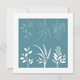 Botanische Serenade Frühlingswiese Blau Floral Min Mitteilungskarte
