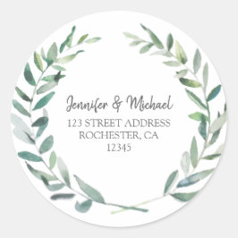 Botanische Siegel Hochzeiten mit botanischen Blätt Runder Aufkleber