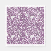 Botanische Silhouette Foliage Lila Berry Serviette (Vorderseite)