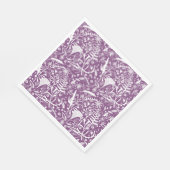 Botanische Silhouette Foliage Lila Berry Serviette (Ecke)