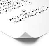 Botanische Sitzkarte für die Weiße Rose Poster (Ecke)