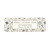 Botanische Sketch-Wildblume Boho Rücksendeadresse (Vorne)