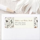 Botanische Sketch-Wildblume Boho Rücksendeadresse (Insitu)