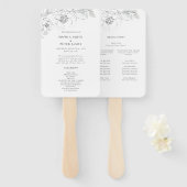 Botanische Sketch-Zeremonie Programm Hand Fan Fächer (Vorne und Hinten)