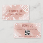 Botanische Skin-Care-Visitenkarte in Rosa Visitenkarte (Vorne/Hinten)
