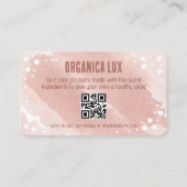 Botanische Skin-Care-Visitenkarte in Rosa Visitenkarte (Rückseite)