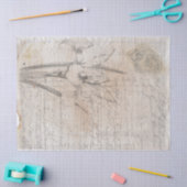 Botanische Skizze antike Schreibdecoupage Papier. Seidenpapier (Basteln)