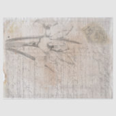 Botanische Skizze antike Schreibdecoupage Papier. Seidenpapier (Vorderseite)