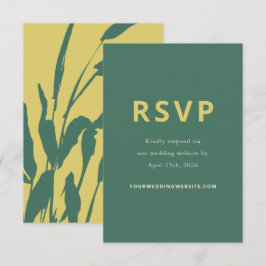Botanische Skizze Zitrus Kiefer Hochzeits-Antwortk RSVP Karte
