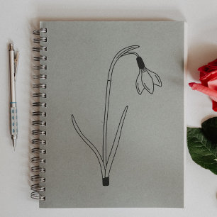 Botanische Snowdrop Line Blume Gummistempel