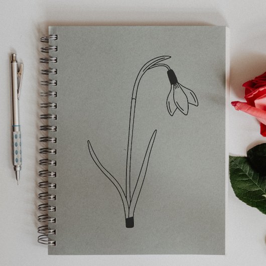 Botanische Snowdrop Line Blume Gummistempel