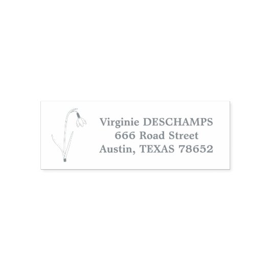 Botanische Snowdrop Line Blume Permastempel (Design)