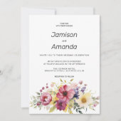 Botanische Sommerblütenhochzeit Einladung (Vorderseite)
