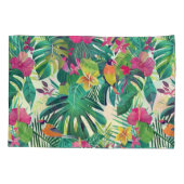 Botanische Sommergrün Florals Kissenbezug (Rückseite)