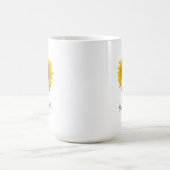 Botanische Sonnenblume Elegantes Skript Kaffeetasse (Mittel)