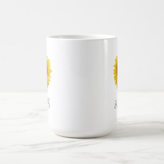 Botanische Sonnenblume Elegantes Skript Kaffeetasse (Mittel)