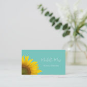 Botanische Sonnenblume QR-Code Whimsical Boho Visitenkarte (Stehend Vorderseite)