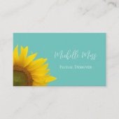 Botanische Sonnenblume QR-Code Whimsical Boho Visitenkarte (Vorderseite)