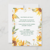 Botanische Sonnenblume Veränderung der Adresse bew Ankündigung (Rückseite)